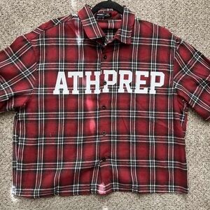 Men's Red Plaid Casual Shirt